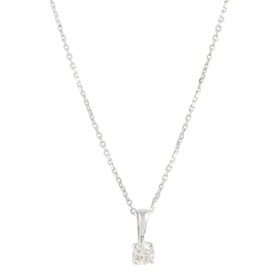 Silver Diamond Pendant Necklace