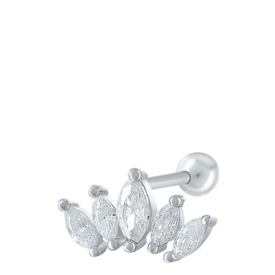 Silver Multi Diamond Stud Earrings
