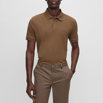 Brown Pallas Cotton Polo Shirt