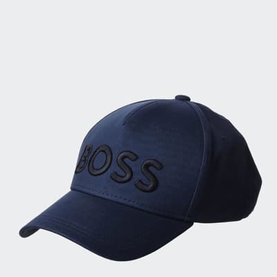 Navy Sevile Embroidered Cotton Cap