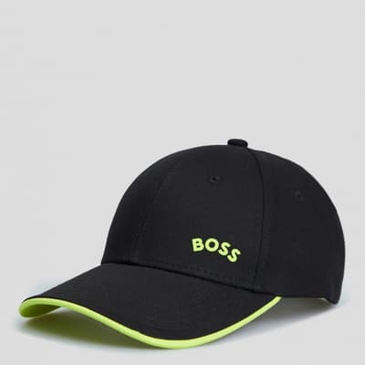 Black/Green Bold Cotton Cap