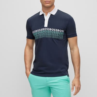 Navy Pavel Cotton Blend Polo Shirt