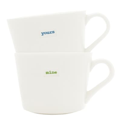 Set of 2 Mini Bucket Mugs - yours and mine in Gift Box