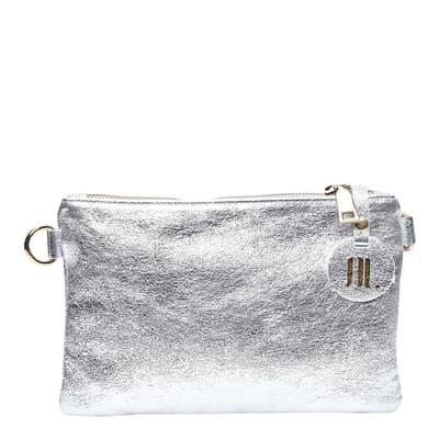 Silver Leather Crossbody bag