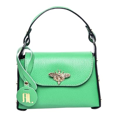 Green Leather Top Handle Bag