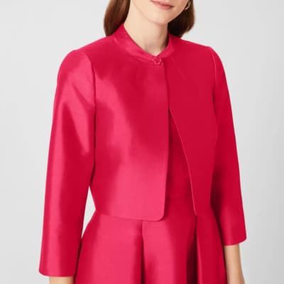 Pink Petite Julietta Silk Wool Blend Jacket
