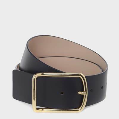 Navy Cassidy Wide Leather Belt