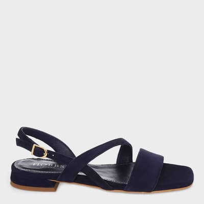 Navy Mila Leather Sandals