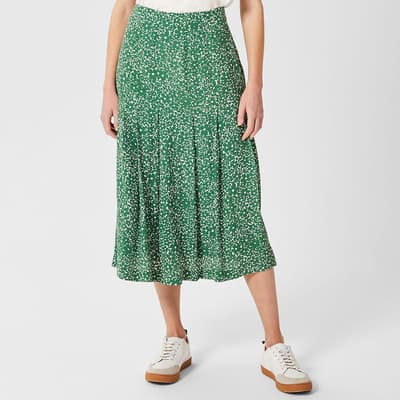 Green Diane Printed Midi Skirt