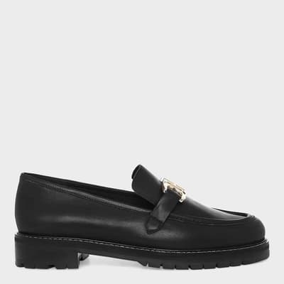Black Peyton Leather Loafers