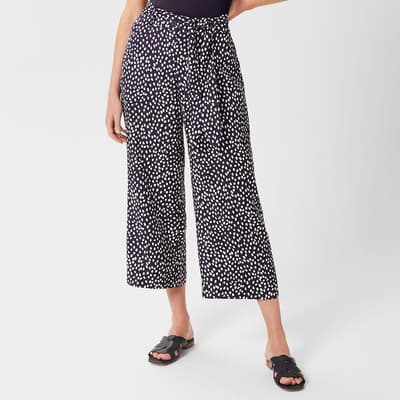 Navy Astrid Printed Trousers