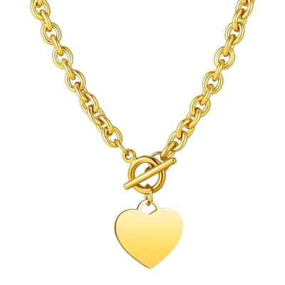 18K Gold Heart Charm Necklace