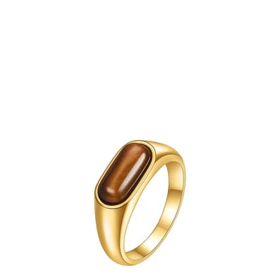 18K Gold Oval Gemstone Ring