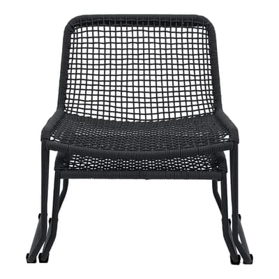 Aikins Lounge Chair with Footstool, Black
