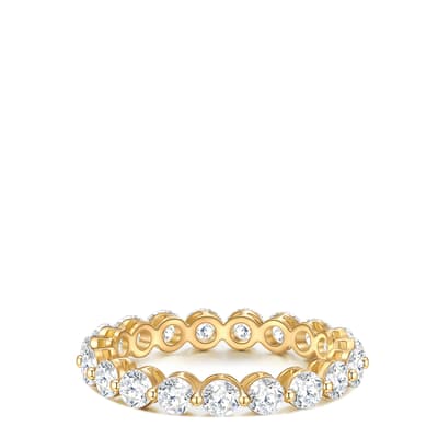 Yellow Gold Ring With White Crystals