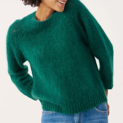Green Wool/Mohair Blend Jumper
