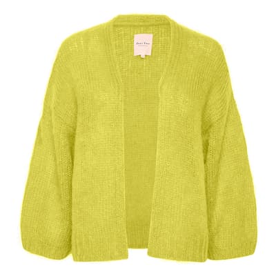 Lime Green Wool and Mohair Blend Cardigan
