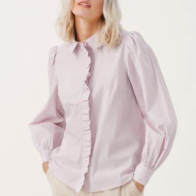 Pale Pink Vena Cotton Shirt