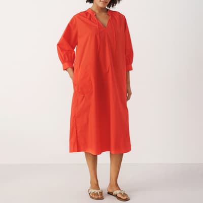 Red Alva Cotton Dress
