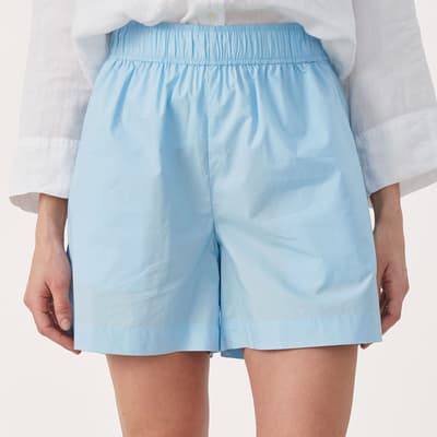 Blue Alya Cotton Shorts