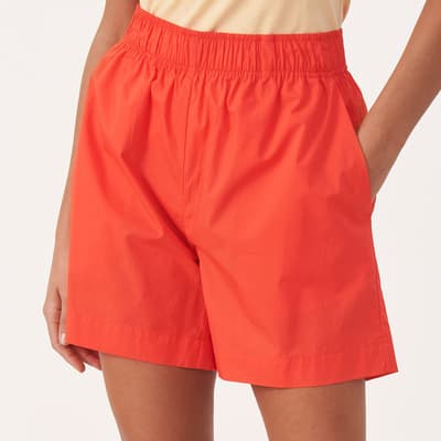 Orange Alya Cotton Shorts
