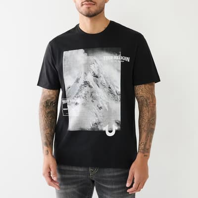 Black Mountain Graphic Cotton T-Shirt