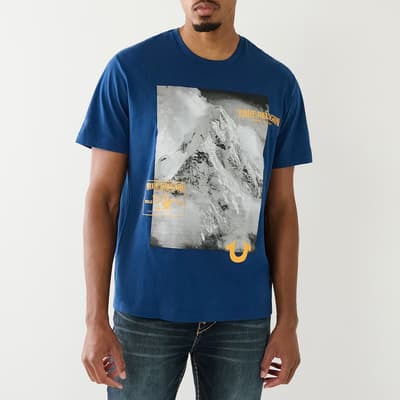 Blue Mountain Graphic Cotton T-Shirt