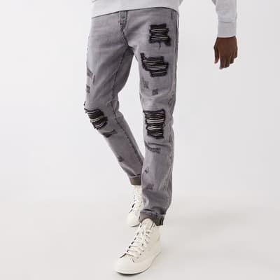 Grey Rocco Straight Distressed Jeans