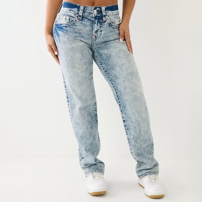 Acid Wash Ricki Relaxed Straight Stretch Jeans