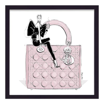 Dior Pink Handbag Bowed Top Framed Print