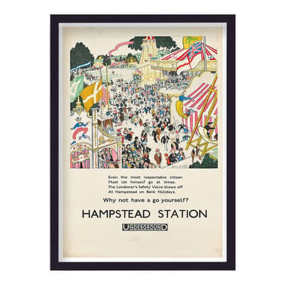 Vintage London Transport Hampstead Station Framed Print