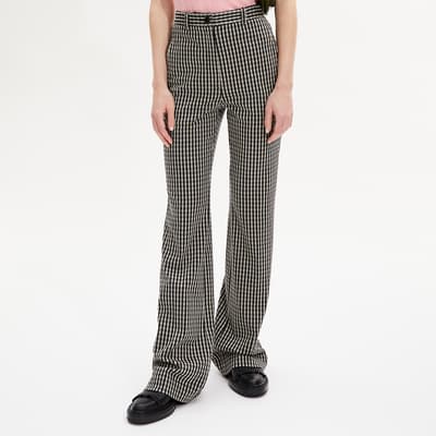Black Dogtooth Patterned Trousers