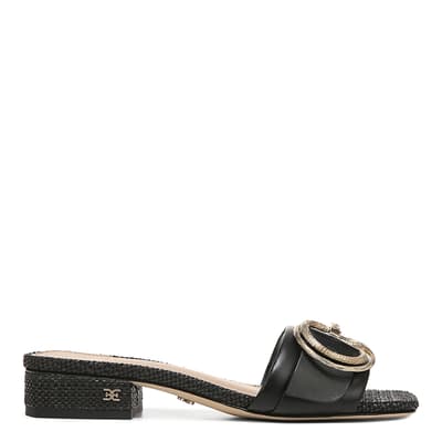 Black Delfi leather Flat Sandals