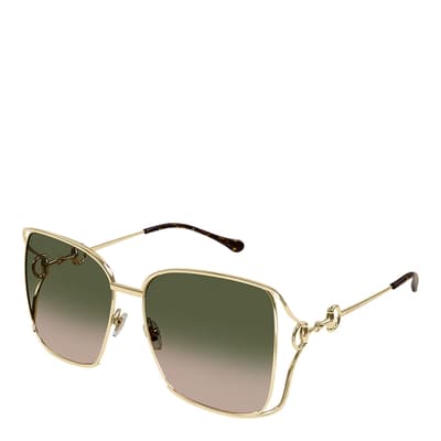 Women's Gold Gucci Sunglasses 61mm