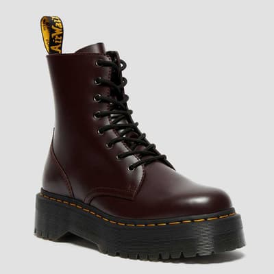 Unisex Burgundy Jadon Leather Platform Boots