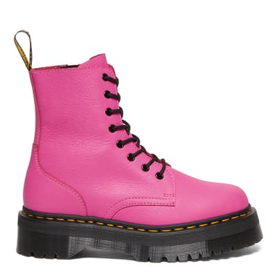 Unisex Pink Jadon III Pisa Leather Platform Ankle Boots
