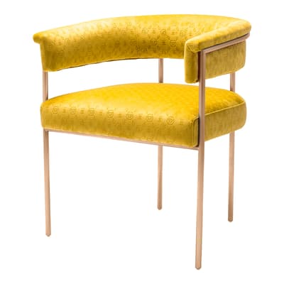 Monogram Dining Chair, Yellow