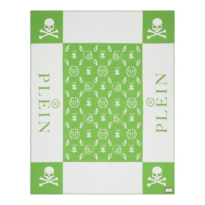 Skull Cashmere Blanket, Green