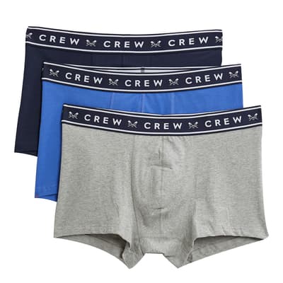 Blue 3 Pack Solid Boxers