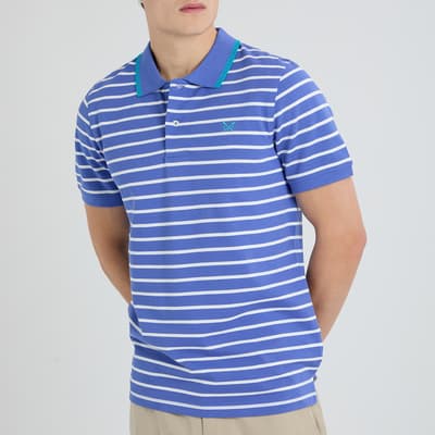 Blue Striped Tipped Polo