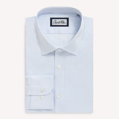Blue/White Stripe Regular Fit Cotton Shirt