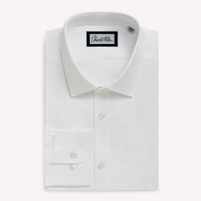 White Regular Fit Cotton Shirt