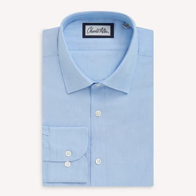Sky Blue Regular Fit Cotton Shirt