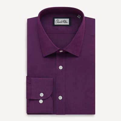 Purple Regular Fit Cotton Shirt