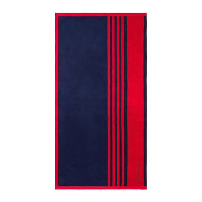 Harper Beach Towel, Navy/Red