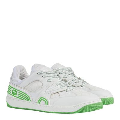 Gucci Men's White/Green Demetra Basket Low Top Trainers