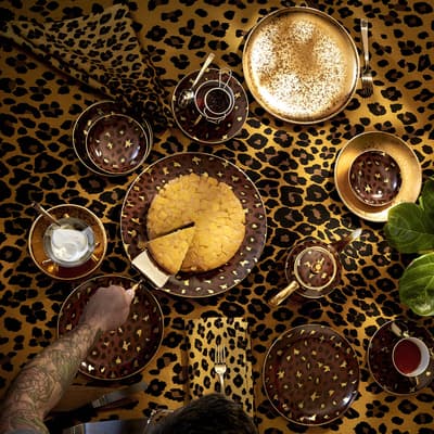 Leopard Dessert Plates 8" S/4 (set of 4)