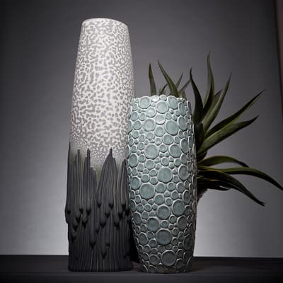 Haas Mojave Vase-White+Charcoal XL