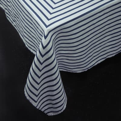 Linen Tablecloth 70x90"- Concorde Blue on Blue