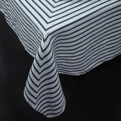 Linen Tablecloth 70x126" - Concorde Blue on Blue